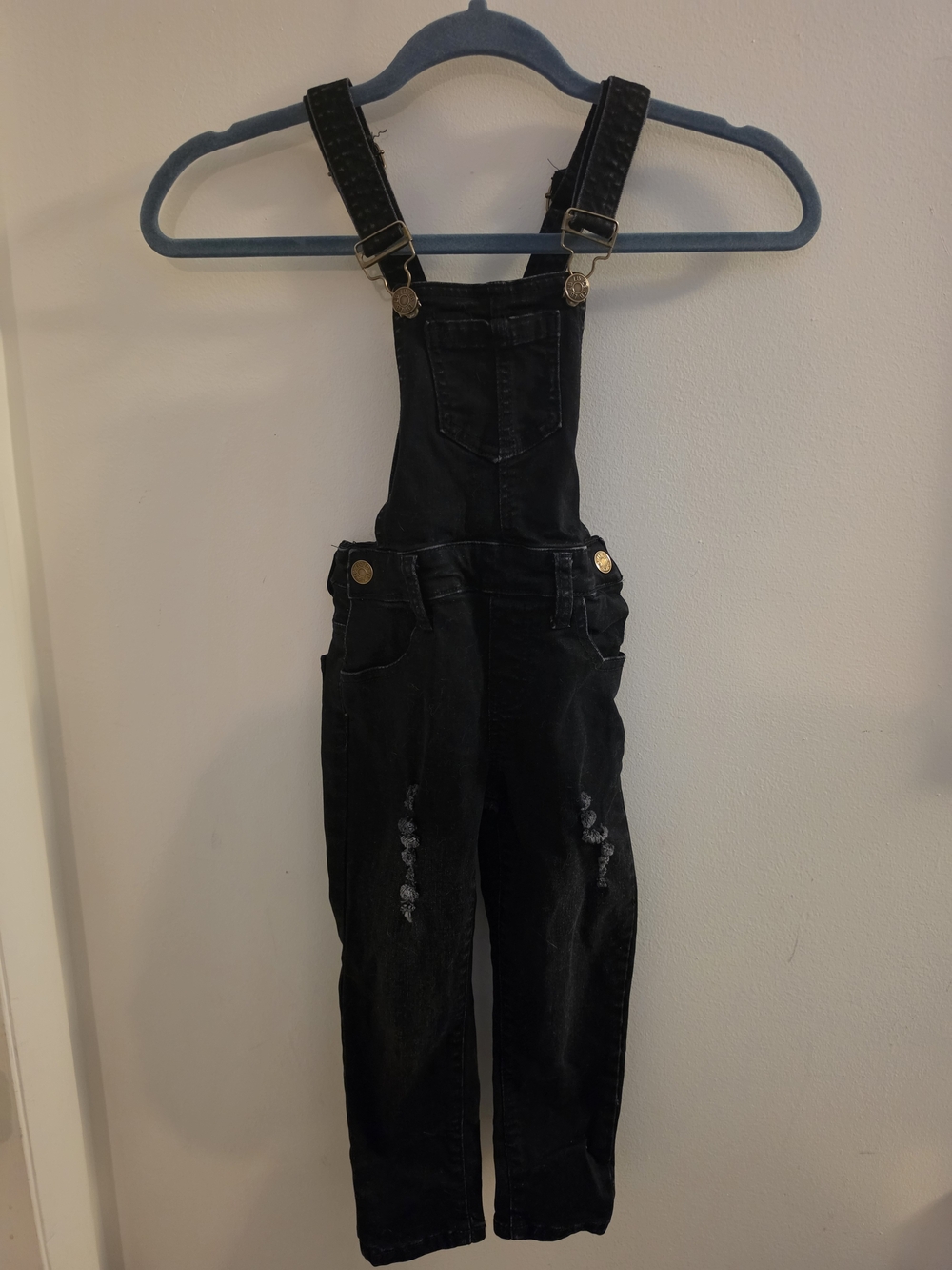 Little Bipsy Black Denim Overalls with Adjustable Straps Size 4t/5t